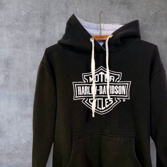 Harley-Davidson Tops - Vintage Y2K Harley Davidson Women's pullover Hoodie Sweatshirt  Black